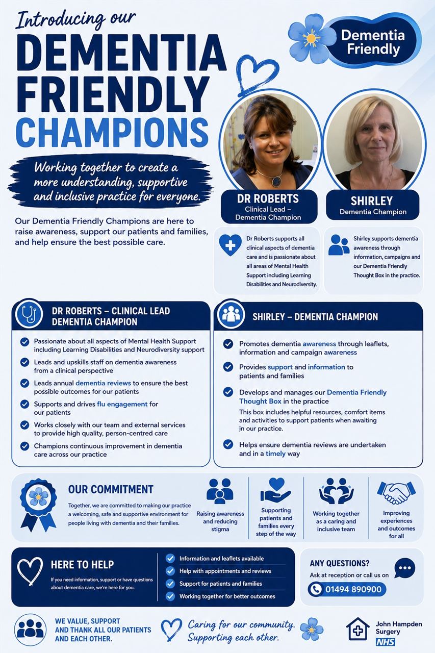 Dr Roberts and Shirley Dementia Friendly Champions